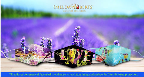 BSM-Art Wear - Face Masks P2- Set of Three- Love, Faith & Hope - Blue Dreams USA Boutique