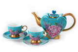 BDT-TTM - Tea Set for Two - Hearty Chrysanthemum with Lavender - Blue Dreams USA Boutique