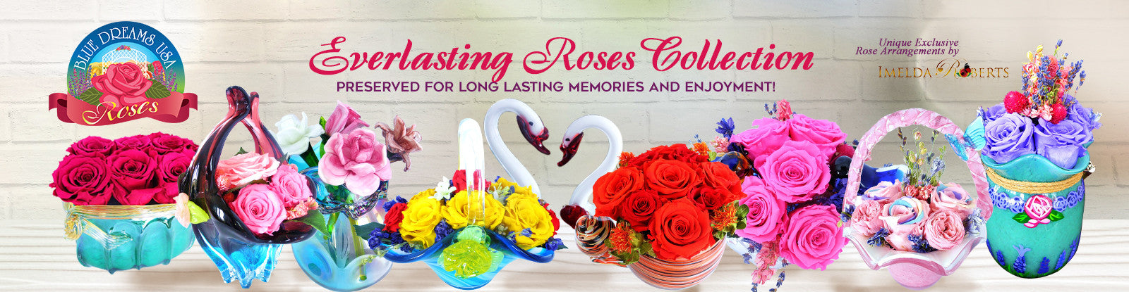 Roses - Blue Dreams Everlasting Roses - Preserved Rose Floral Arrangements