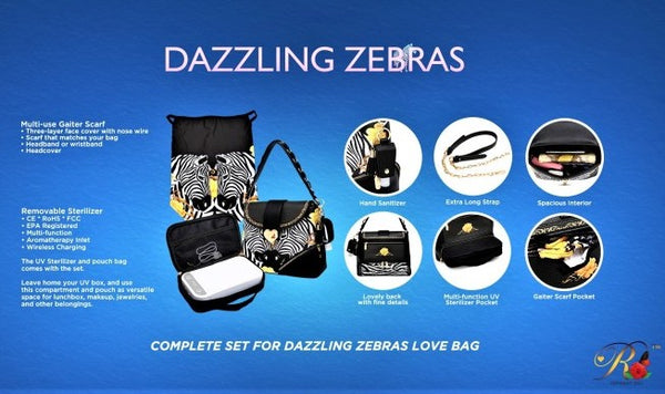 BSM-Art Dazzling Zebras Bag Set - Blue Dreams USA Boutique