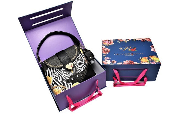 BSM-Art Dazzling Zebras Bag Set - Blue Dreams USA Boutique