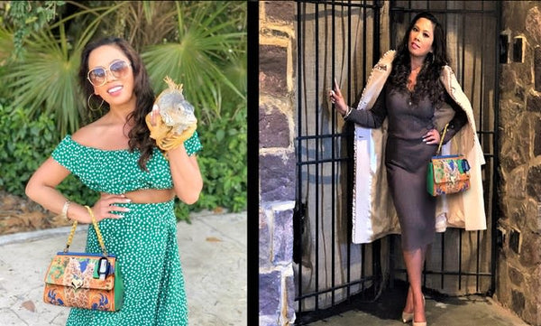 BSM-Art Graceful Giraffes Bag Set - Blue Dreams USA Boutique