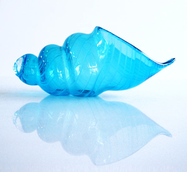 TG-HB-Enchanting Seashell Hand Blown Glass Decor - Blue Dreams USA Boutique
