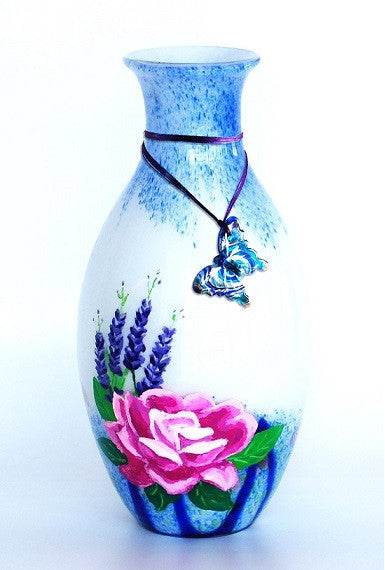 TG-HB-Signature Lavender & Rose Cobalt Blue Glass Vase - Blue Dreams USA Boutique