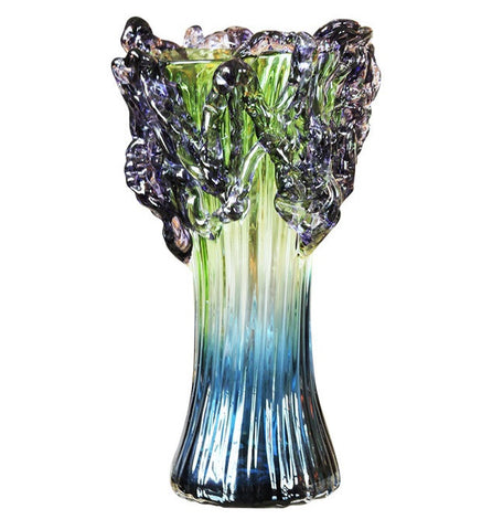 TG-HB-Cobalt Lavender Blossom Glass Vase - Blue Dreams USA Boutique
