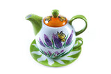 BDT-TTM - Tea Set For One - Yellow Butterfly Lavender Lover - Blue Dreams USA Boutique